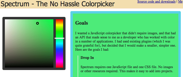 Spectrum JavaScript Colorpicker